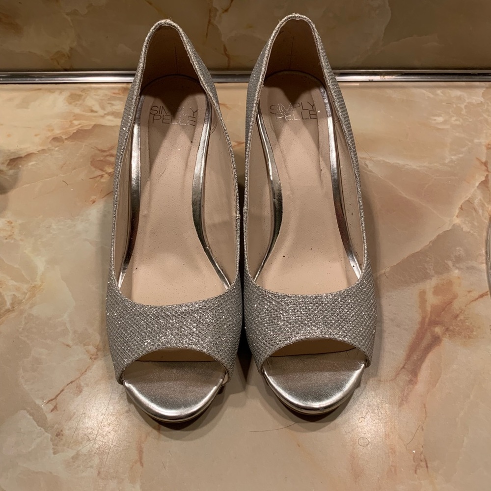 Silver platform shoes- sparkling